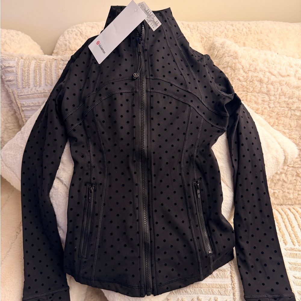 lululemon athletica Black Polka Dot Zip-Up Utility Jacket